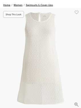 NWOT J. Crew Ivory Sleeveless Crochet Swim Coverup Dress